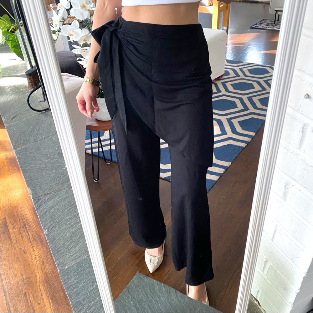 ZARA Elegant Black Wrap Side Tie Pant! 🖤
